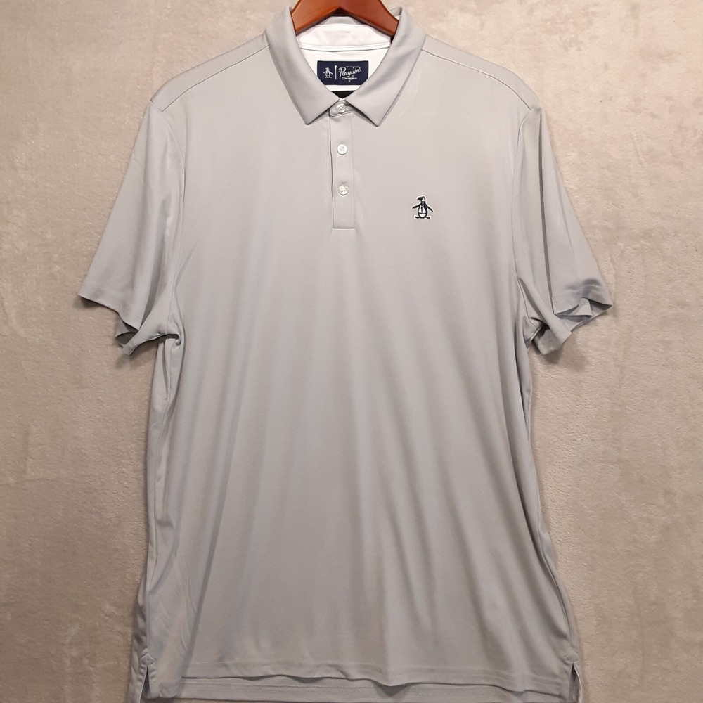 Original Penguin Mens Performance Polo Shirt XL Light Solid Gray Golf